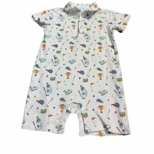 Feather Baby 12-18 month Pima cotton golf 
Collared Romper - Little Links